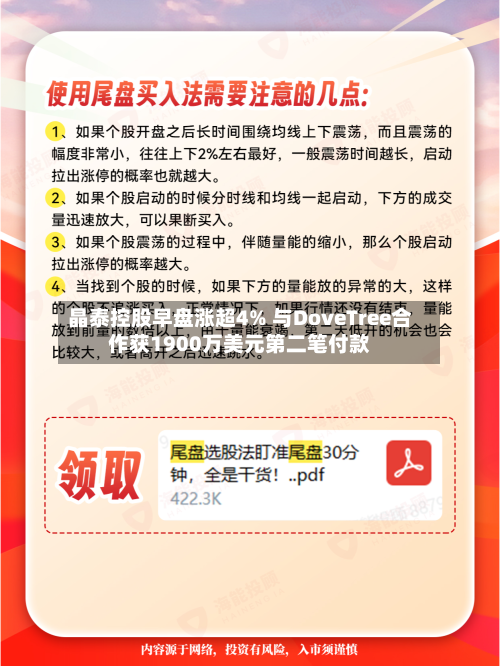 晶泰控股早盘涨超4% 与DoveTree合作获1900万美元第二笔付款-第3张图片