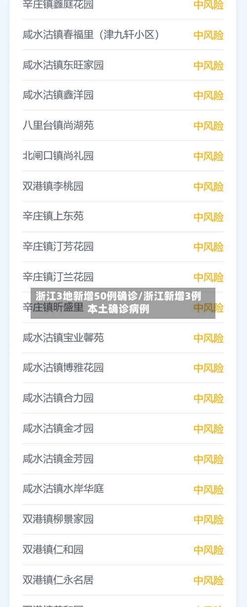 浙江3地新增50例确诊/浙江新增3例本土确诊病例