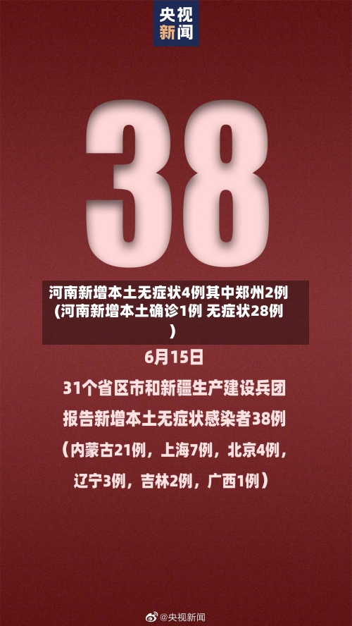河南新增本土无症状4例其中郑州2例(河南新增本土确诊1例 无症状28例)