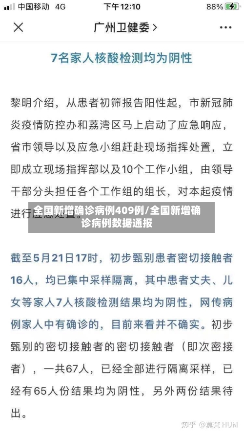 全国新增确诊病例409例/全国新增确诊病例数据通报-第2张图片