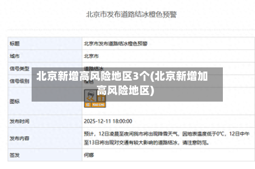 北京新增高风险地区3个(北京新增加高风险地区)
