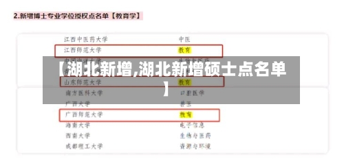 【湖北新增,湖北新增硕士点名单】