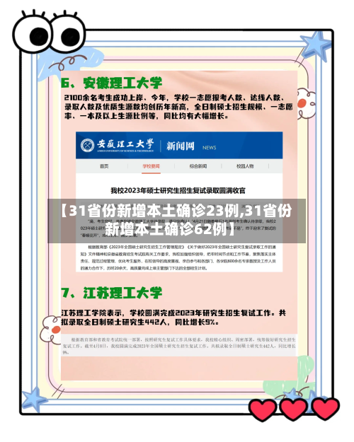 【31省份新增本土确诊23例,31省份新增本土确诊62例】-第2张图片