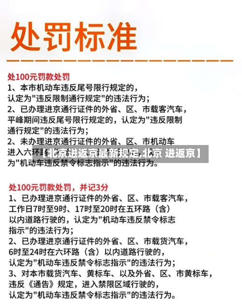 【北京进返京最新规定,北京 进返京】
