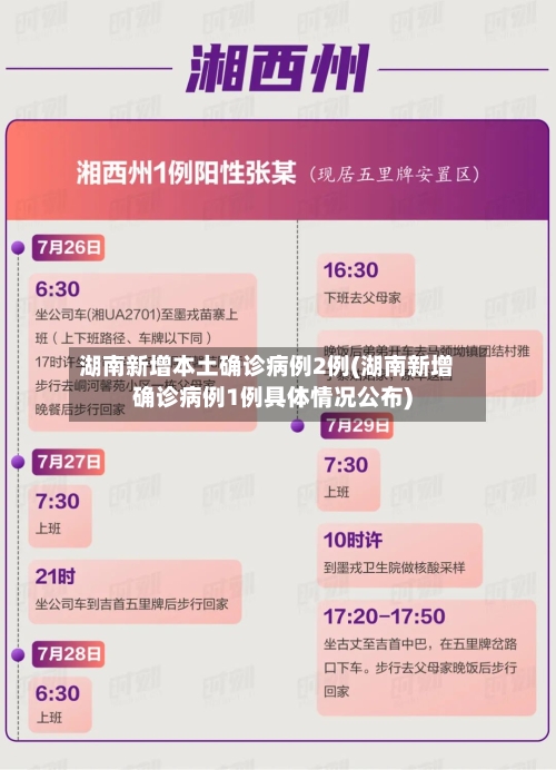 湖南新增本土确诊病例2例(湖南新增确诊病例1例具体情况公布)