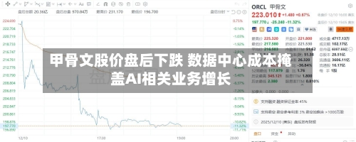 甲骨文股价盘后下跌 数据中心成本掩盖AI相关业务增长