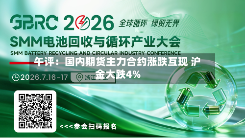 午评:国内期货主力合约涨跌互现 沪金大跌4%