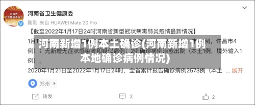 河南新增1例本土确诊(河南新增1例本地确诊病例情况)-第2张图片