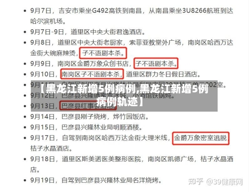 【黑龙江新增5例病例,黑龙江新增5例病例轨迹】